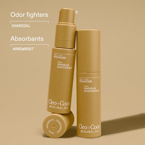 Cleo+Coco Vanilla Coconut Dry Shampoo & Body Powder 88oz (Pack of 2) – Talc-Free, Aluminum-Free