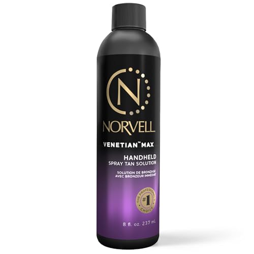 Norvell Premium Spray Tan Solution Venetian Max 8oz ? Professional Sunless Tanning Formula with Cool Violet Brown Undertones, Streak Free, Fast Drying, Long Lasting Color