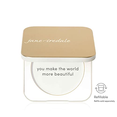 Jane Iredale Refillable Compact Gold with Interior Mirror & Magnetic Closure - Compatible with All Powder Refills