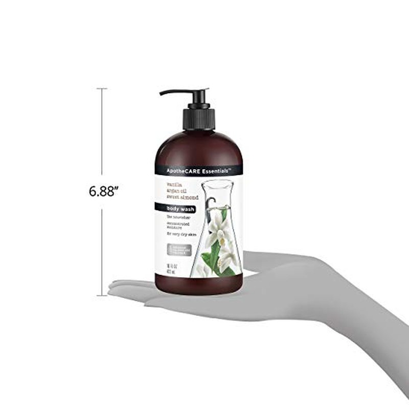 ApotheCARE Essentials The Nourisher Body Wash, Vanilla, Argan Oil, Sweet Almond, 16 oz