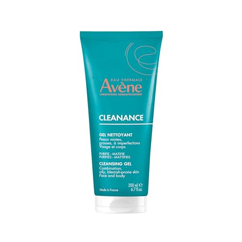 Avène Cleanance Cleansing Gel for Oily, Acne-Prone Skin 6.7 Fl Oz - Soap-Free, Alcohol-Free Face & Body Cleanser