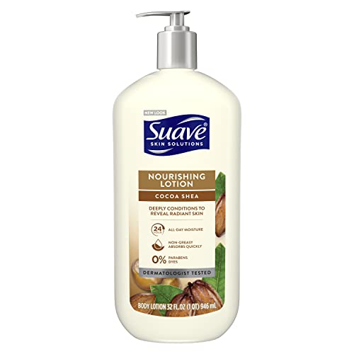 Suave Skin Solutions Body Lotion Cocoa Butter Shea 32 oz - Moisturizing