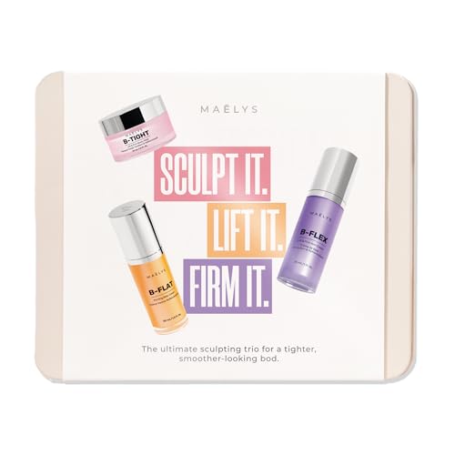 MA?LYS MINI QUEEN B'S Tightening Bundle - Firming Cream Trio for Booty, Belly & Arms - Includes B-TIGHT, B-FLAT & B-FLEX Travel Minis - Helps Improve the look of Stretch Marks & Cellulite (1.0 Fl Oz)