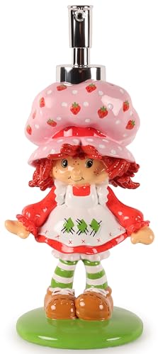 Kids Soap Dispenser - Strawberry Shortcake Resin Hand Pump for Bathroom & Kitchen - Multi