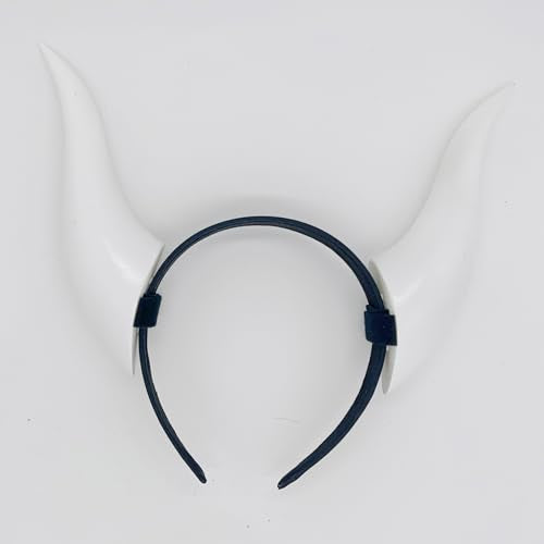 Women Headband with 3D Devil Horns Lightweight Costume Accessory - D White