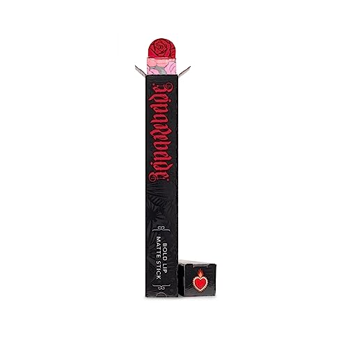 REINA REBELDE Atrevida Bold Lip Matte Stick Pencil - Punchy Red w/Hint of Orange/Long-Wearing Opaque Matte Finish/Jojoba Oil & Vitamin E/Wood Barrel Pencil/Moisturizing