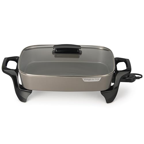 Electric Skillet 16-Inch Ceramic Nonstick Cooking Pan - Roast, Fry, Bake, Stew, Serve