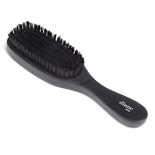 Diane 7-Row Boar Bristle Wave Brush ? Soft 100% Boar Bristles for Fine to Medium Hair, 360 Waves, Smoothing & Polishing, Gentle on Scalp, Real Wood Handle, Beard & Mustache Styling