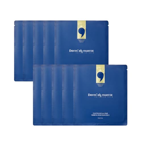Dermall Matrix Collagen Sheet Mask - Hydrating, Lifting & Exfoliating, 10 Sheets
