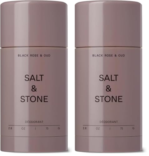 Salt & Stone Aluminum Free Deodorant 2.6oz Pack of 2 - 48H Natural Protection for Women & Men with Seaweed & Oud