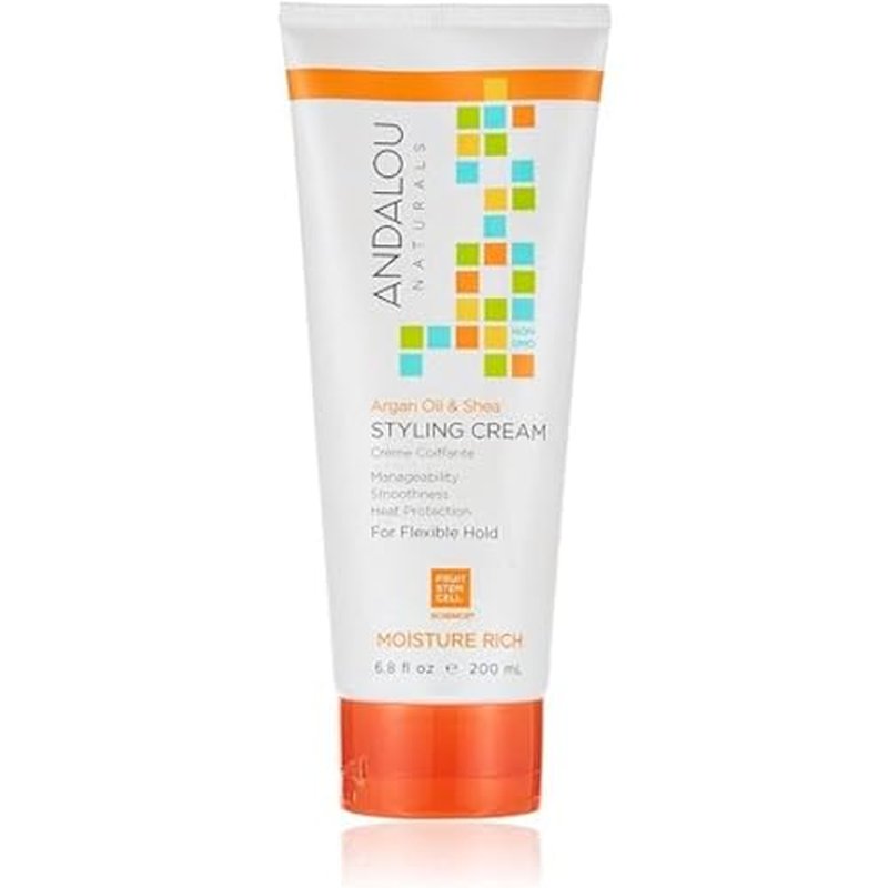 Andalou Naturals Styling Cream Ounces, Argan Oil & Shea, 6.8 Fl Oz (Pack of 2)