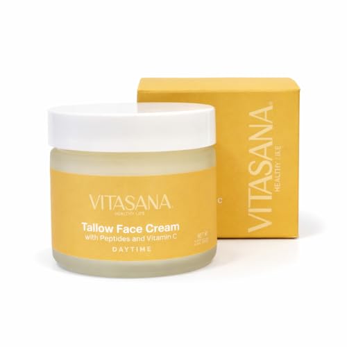 Tallow Face Cream Daytime ? Brighten & Hydrate Moisturizer with Vitamin C, Peptides & Goji Berry Oil ? Nourishing Grass-Fed Tallow Face Cream for Radiant, Smooth Skin ? 2oz (57g)