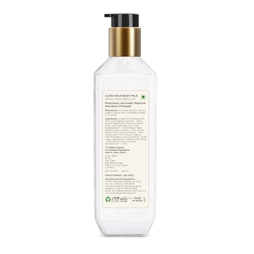 Forest Essentials Indian Rose Absolute Body Lotion 200ml - Ultra Rich Moisturizer for Smooth Skin