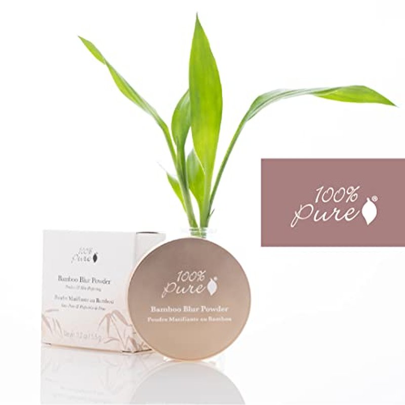 100% PURE Bamboo Blur Powder Tinted Setting Mattifying Face Makeup, Oil Absorbing Pore Minimizing Light Finish - Long Lasting, Vegan, Fruit Pigmented Translucent Color (Sheer) - 0.2 Oz