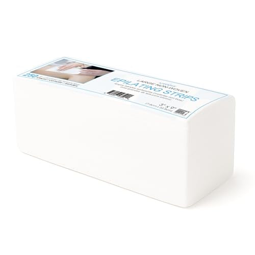 Appearus 250-Count Large 3x9 Non-Woven Waxing Strips - 90 gsm Heavy Duty Hair Removal Strips for Body and Face - Professional Epilating Strips for All Soft Wax - Lint-Free, Tear-Resistant Spa Grade