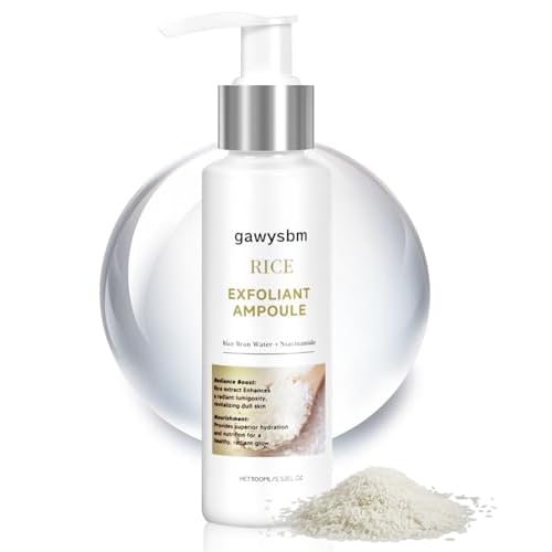 Peel Shot Glow Rice Ampoule Duo, Black and White Rice Peeling, Soft Rice Exfoliating Face & Body Scrub, Gentle Peel & Deep Hydration, Rice Exfoliant Serum (White Rice, 3.52 FL.OZ)