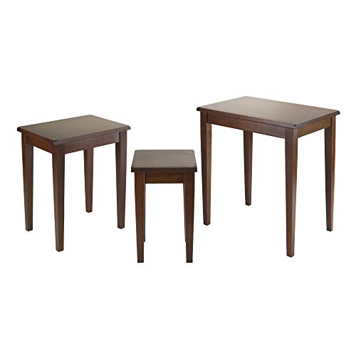 Winsome 3-Piece Walnut Nesting Accent Tables - Space-Saving Set of 3