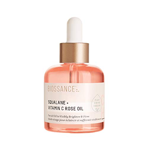 Squalane + Vitamin C Rose Facial Oil 1.01 Fl Oz - Brightening, Firming, Hydrating Serum