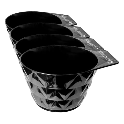 Colortrak XL Black Diamond Hair Color Mixing Bowl Set - 3.2 x 6.6 Inches, Pack of 4