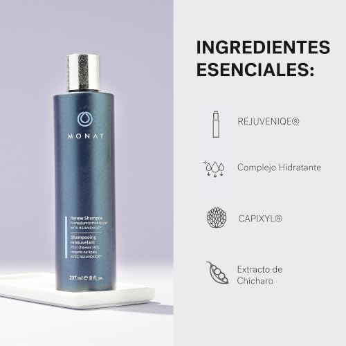 MONAT Renew Moisturizing Shampoo with Rejuveniqe® - 8 Fl Oz, Suitable for Medium to Thick Hair