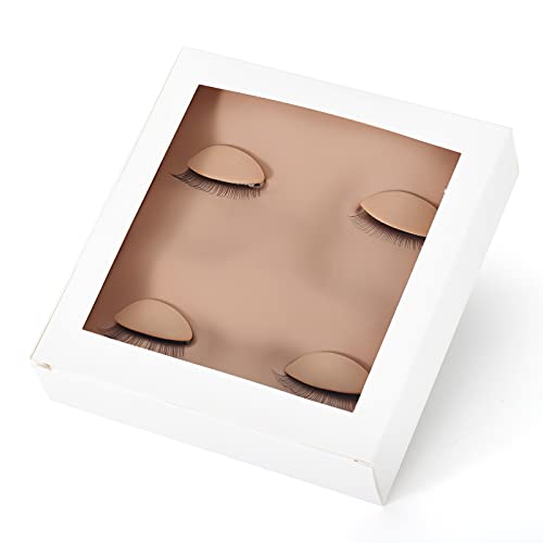 Lash Mannequin Head with 2 Pairs Replacement Eyelids, Eyelash Mannequin Face for Lash Practice, Silicone Rubber Realistic Eyelids for Eyelash Training