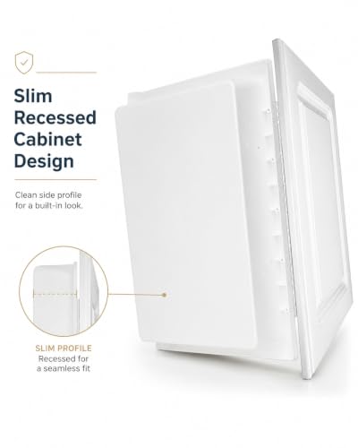 White Recessed Medicine Cabinet - 16 x 22 Inch Wall Mount Bathroom Storage with Adjustable Shelves
