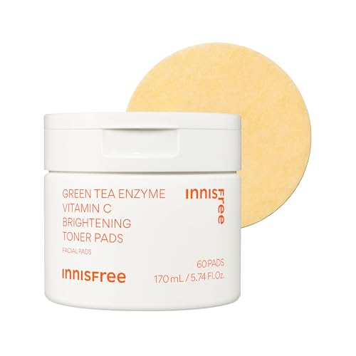 Green Tea Vitamin C Toner Pads for Brightening & Hydration - 60 Count