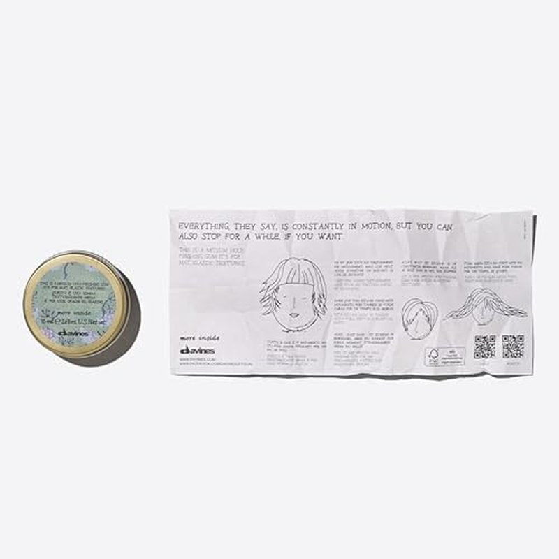 Davines This Is A Medium Hold Finishing Gum, Medium Hold Texture & Matte Finish - Dry Paste for Defined Styles - Workable & Remoldable, 2.54 Fl Oz