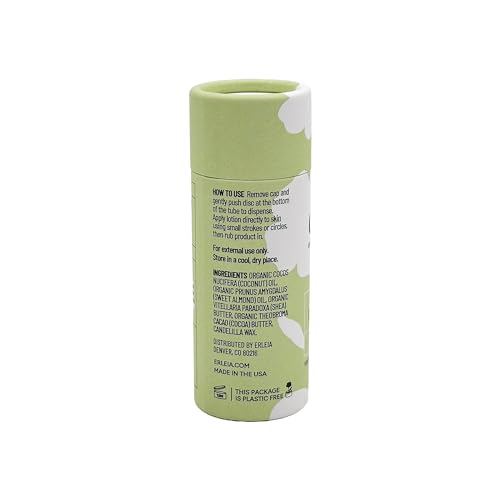 Erleia Unscented Vegan Lotion Bar - Travel-Friendly, Plastic-Free & Moisturizing