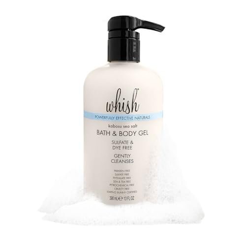Whish Kabosu Sea Salt Body Wash for Women - Hydrating Bath & Body Gel with Natural Ingredients, Paraben & Sulfate Free, 13 Fl Oz