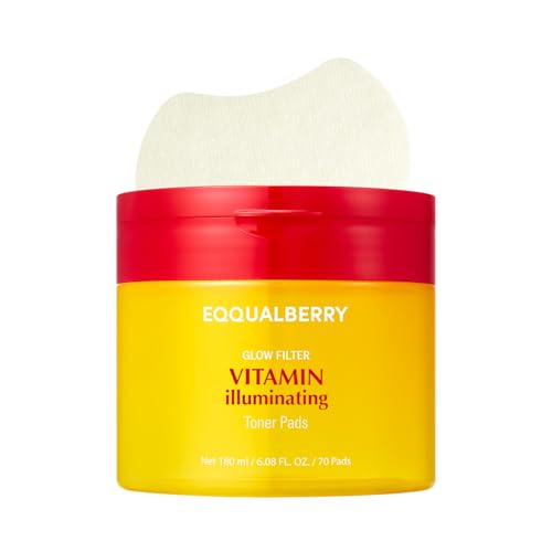 Vitamin Brightening Toner Pads with Niacinamide & Vitamin C-Peptide for Face & Body - 70 Pads