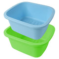 HOMELEX Foot Soaking Basin 2 Pack – Large Foot Bath Tub for Pedicure, Green & Blue, 15 x 13.7 x 6.7 in