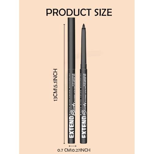 Shimmer Black Gel Glitter Eyeliner Pencil, Metallic Waterproof Smudge-Proof Creamy Retractable Smooth Eye Liner pencil, Hypoallergenic Long Lasting Eyeliner Brightener Pen Eye Makeup Gift for Women#12