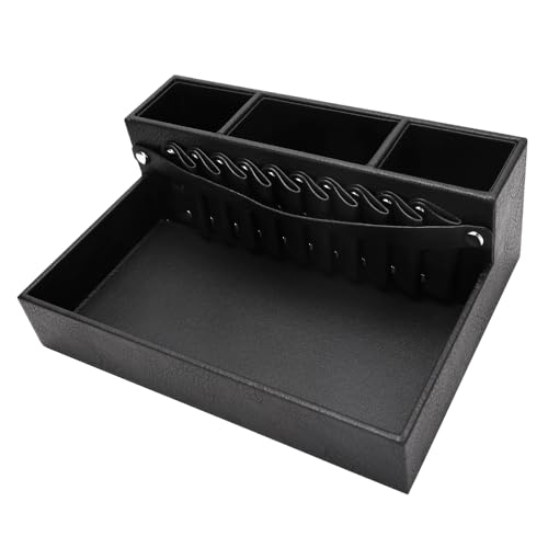 Barber Storage Box,Hairdressing Tool Holder, Multifunctional Detachable Large Storage Box, Shear Holder PU Leather Salon Scissors Holder, Hair Cutting Tools Storage Case for Barber Accessories(Small)