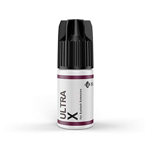 BL Lashes Ultra X | Lash Glue for Lash Extensions, Quick Drying Within 2-3 Sec, Up to 7 Weeks Long-Lasting Lash Retention, Low Viscosity, Black Adhesive for Professional Supplies (0.17fl.oz/5ml)