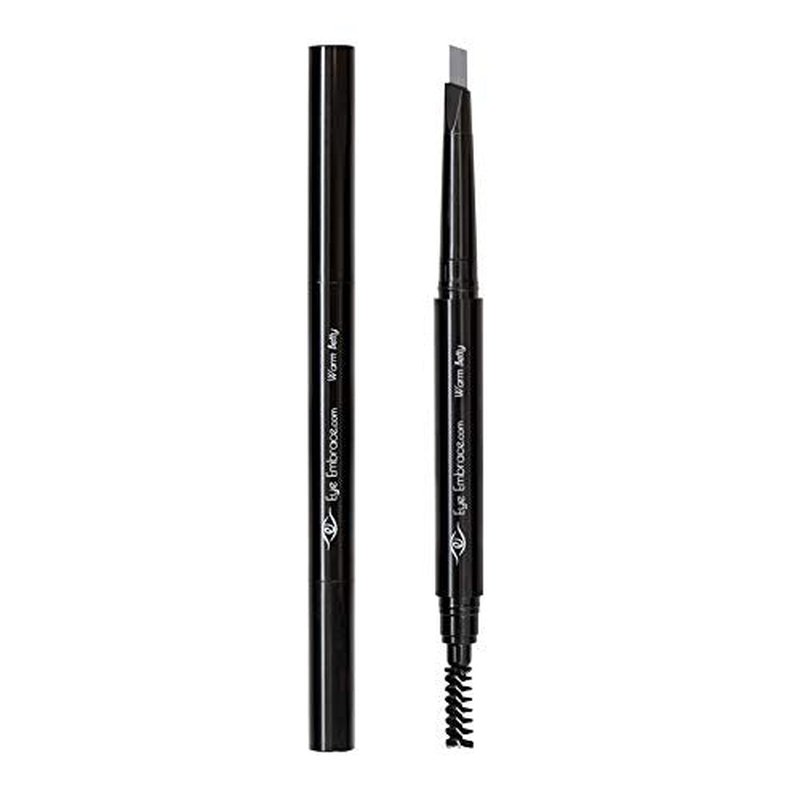 Eye Embrace Warm Betty: Light Gray Eyebrow Pencil ? Waterproof, Double-Ended Automatic Angled Tip & Spoolie Brush, Cruelty-Free