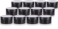 8 oz Black PET Plastic Airtight Storage Jar with Lid - Refillable, Low Profile