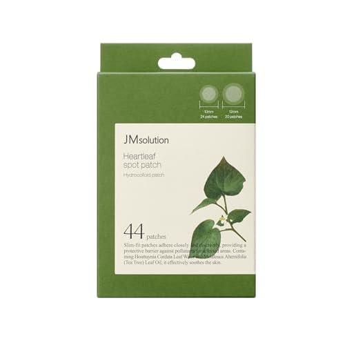 JMsolution Heartleaf Acne Pimple Patch - Hydrocolloid Slim Fit Acne Patches with Heartleaf, Tea Tree Oil, Centella Extract - 2 Size S (6 dots), M (5 dots) for Fast Healing and Protection