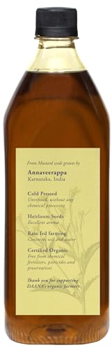Mustard Oil for Skin - USDA Organic Extra Virgin Cold Pressed 34 Fl Oz - Natural Moisturizer & Body Oil (Pack of 1)