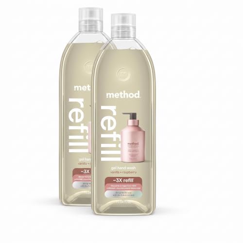 Method Gel Hand Soap Refill Pack of 2 - Vanilla + Raspberry 34 Fl Oz