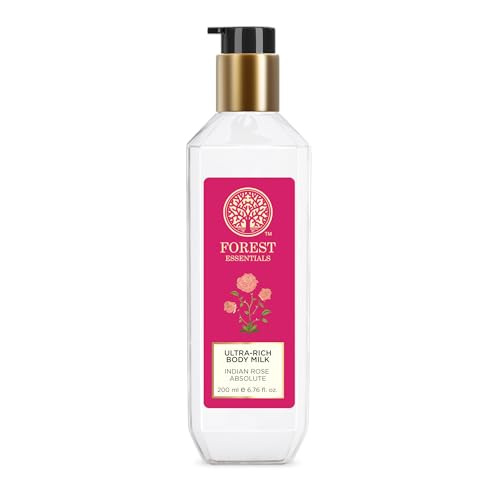 Forest Essentials Indian Rose Absolute Body Lotion 200ml - Ultra Rich Moisturizer for Smooth Skin