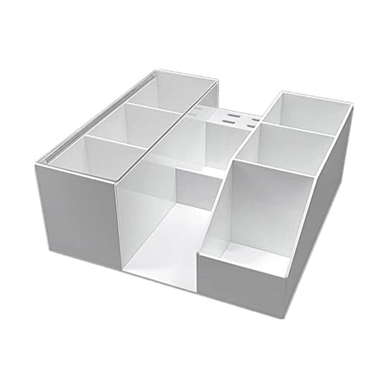 Acrylic Eyelash Beauty Organizer, Grafting Tool Storage With Tweezers Holder Display Boxes for Home Salon (White)