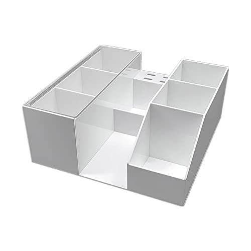 Sisiter Eyelash Beauty Organizer Acrylic Storage Box with Tweezers Holder - White