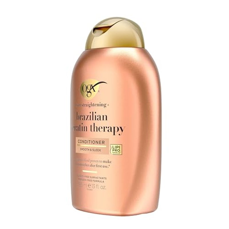 Ever Straightening + Brazilian Keratin Therapy Hair-Smoothing Conditioner with Coconut Oil, Cocoa Butter & Avocado Oil, Paraben-Free, Sulfate-Free Surfactants