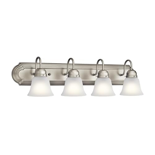 Kichler 4-Light Bathroom Vanity Light Fixture - Brushed Nickel 30"
