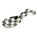 Enamel Spoon Rest - Black and White Courtly Check, Kitchen Utensil Holder