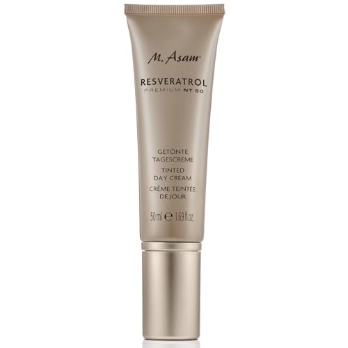 M. Asam RESVERATROL PREMIUM NT50 Tinted Day Cream (1.69 Fl Oz) ? With Hyaluronic Acid, Anti-Aging Face Cream for Women, Lightweight Makeup & Moisturiser Cream in One, Vegan Skin Care