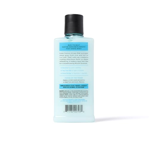 Duke Cannon Ice Cold Cooling After Shave Balm for Men - Pack of 2, 6 fl oz Each, Alcohol-Free, Menthol & Shea Butter