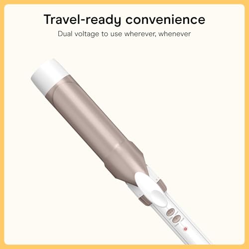 Conair Curling Iron 1.5 Inch Double Ceramic Barrel White Rose Gold - Adjustable Heat