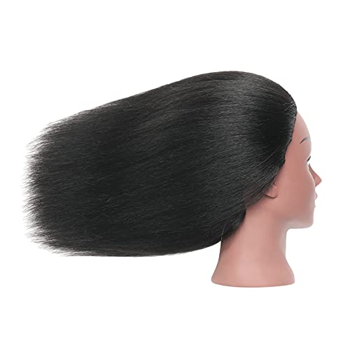 Real Human Hair Mannequin Head for Hairdressing Practice - 20-22 Inch Cosmetology Doll with Stand Clamp